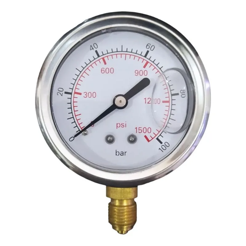 Manômetro Profissional Com Glicerina 100 Bar 63mm 1/4 Npt