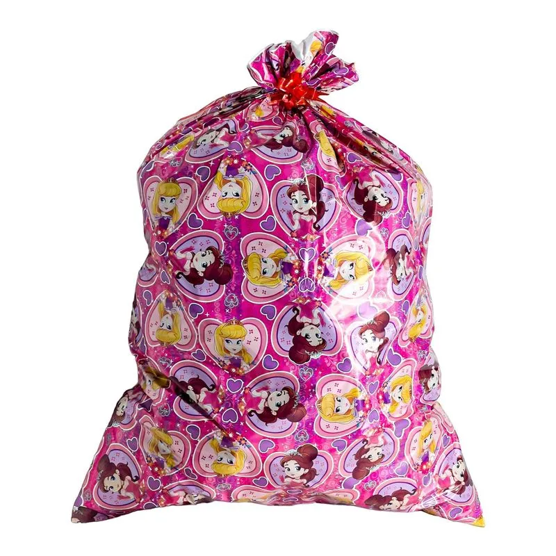 10 Sacos De Presente Princesas Chibi 30x45 Com Lacinho