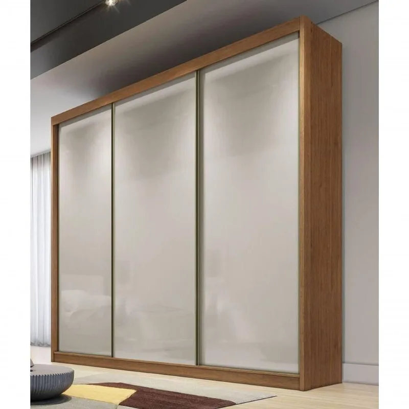 Guarda Roupa Casal 3 Portas 4 Gavetas - Londres-cumaru-fendi - Móveis Novo Horizonte
