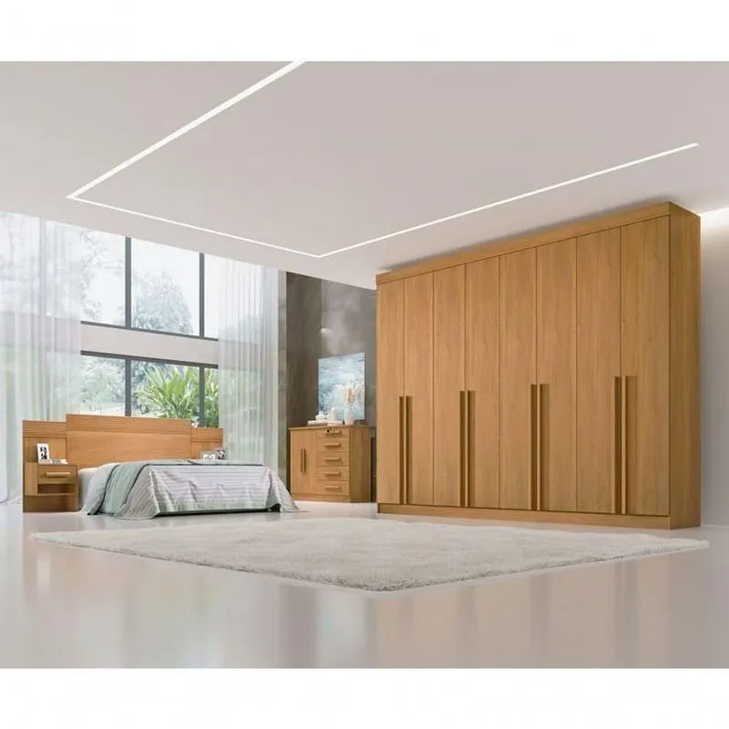Guarda Roupa Grande 8 Portas 8 Gavetas - Daymont-cinamomo - Móveis D'doro