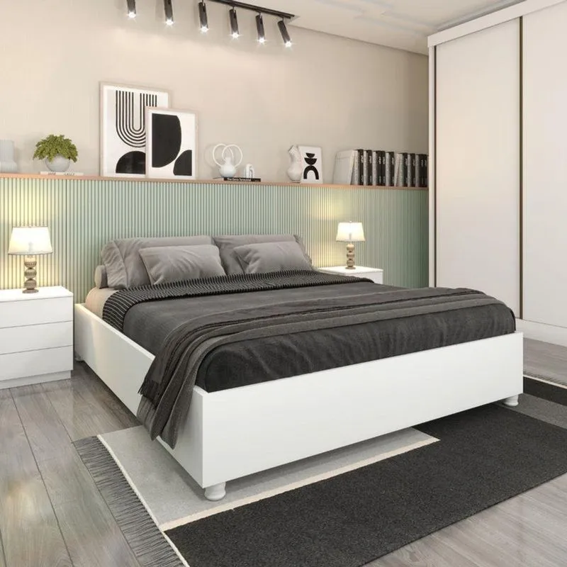 Cama Box Casal Queen - Mônaco-neve - Tcil Móveis