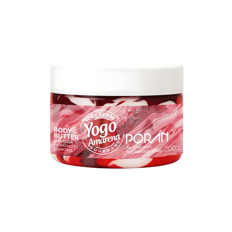 Hidratante Corporal Body Butter Ice Cream Yogo Amarena 200g Porán - lojaparaisodarepublica