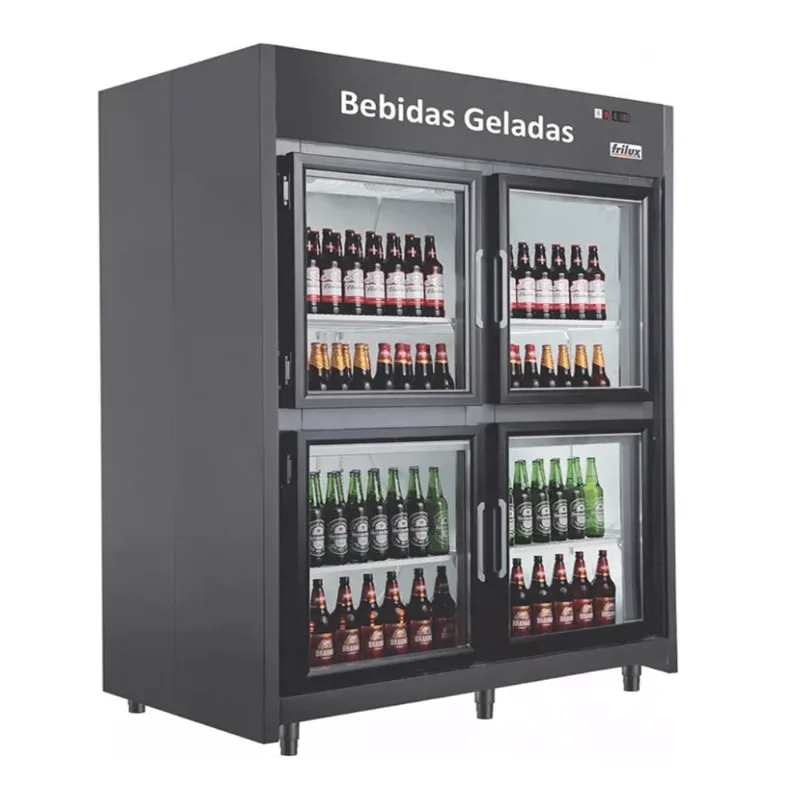Minicâmara Para Bebidas Rf-057-plus Frilux - 220v C/ 4 Portas De Vidro Ar Forçado -5° A + 5° 220v Frilux