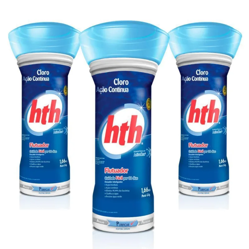 Kit Três Unidades De Flutuador Advanced 1,66Kg Hth Piscinas