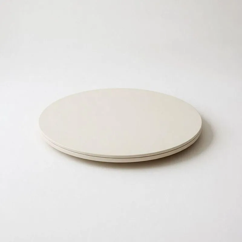 Prato Giratório De Vidro Cora Premium Grande 60cm Mesa De Jantar Off White Talento Móveis