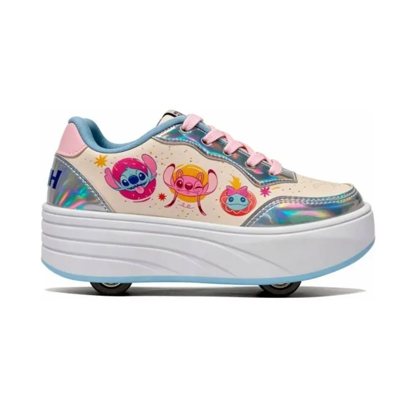 Tênis Dyan Lilo Stitch Roller Infantil Rosa Claro 34