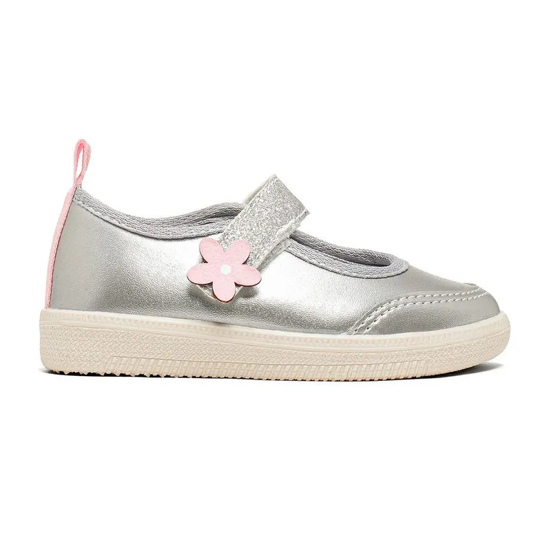 Tênis Dyan Flower Infantil Prata 27