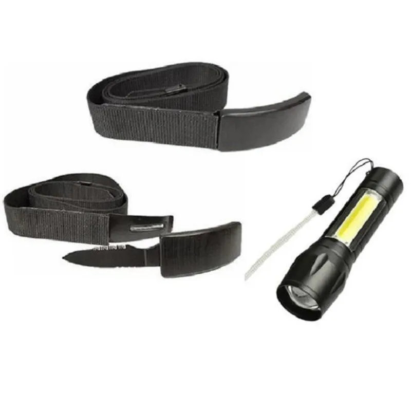 Cinto Tático Faca Oculta Mini Lanterna Led