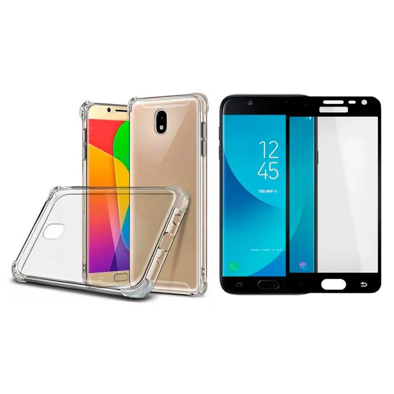 Kit Capinha Antichoque + Vidro 3d Para Samsung Galaxy J5 Pro