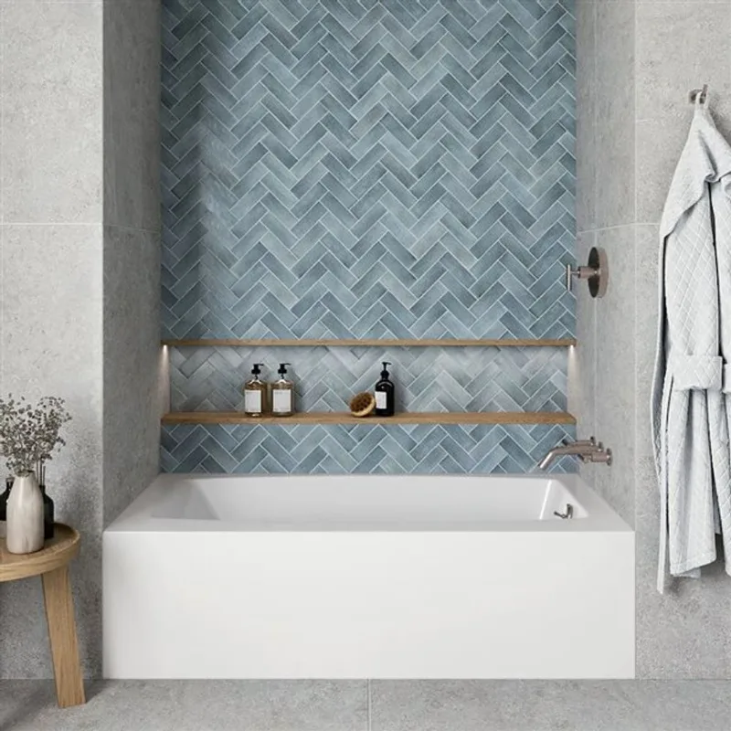 Streamline 60 x 30-in Glossy White Acrylic Right-Hand Drain Alcove Bathtub - External Brushed Nickel Drain