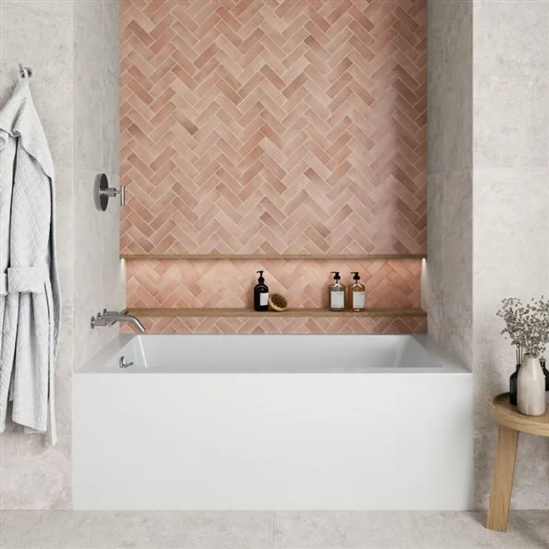 Streamline 60 x 32-in Glossy White Acrylic Left-Hand Drain Alcove Bathtub - External Polished Chrome Drain