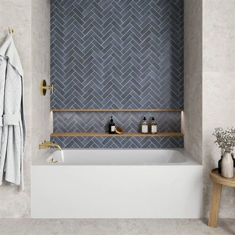 Streamline 60 x 30 x 19.3-in Glossy White Acrylic Left-Hand Drain Alcove Bathtub - External Polished Brass Drain