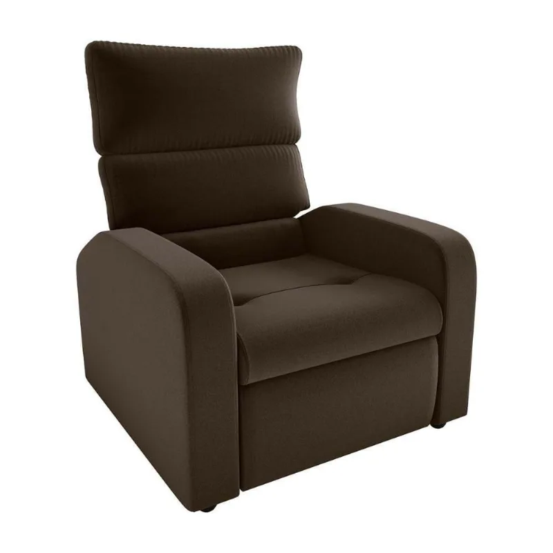 Poltrona Do Papai Reclinável Kwid Encosto Reclinável Veludo Marrom Matrix