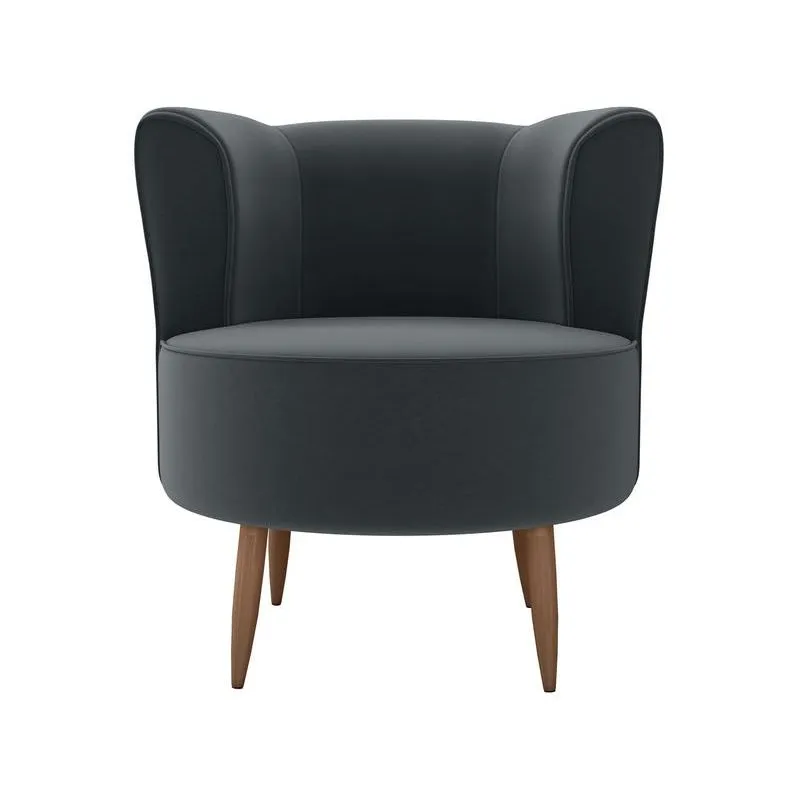Poltrona Decorativa Matrix Savana Veludo Cinza Escuro