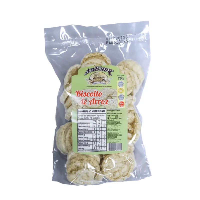 Biscoito Altkunz Arroz Natural 70g