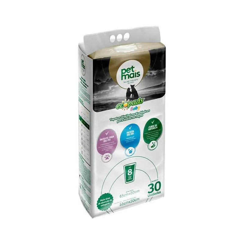 Tapete Higiênico Pet Mais Ecopads Baby para Cães Filhotes - 30 Unidades