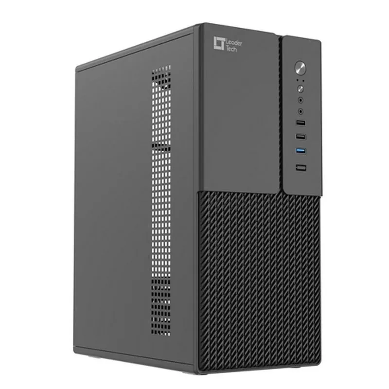 Gabinete Micro ATX LT-302C C/ Fonte e Cabo de Força - LEADERTECH (1x USB 3.0, 2x USB 2.0) - Preto - LT-302CF