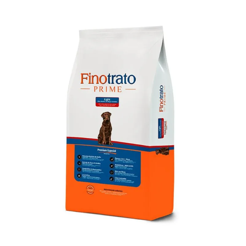 Ração Finotrato Prime Light Para Cães Adultos De Porte Grande 15 Kg