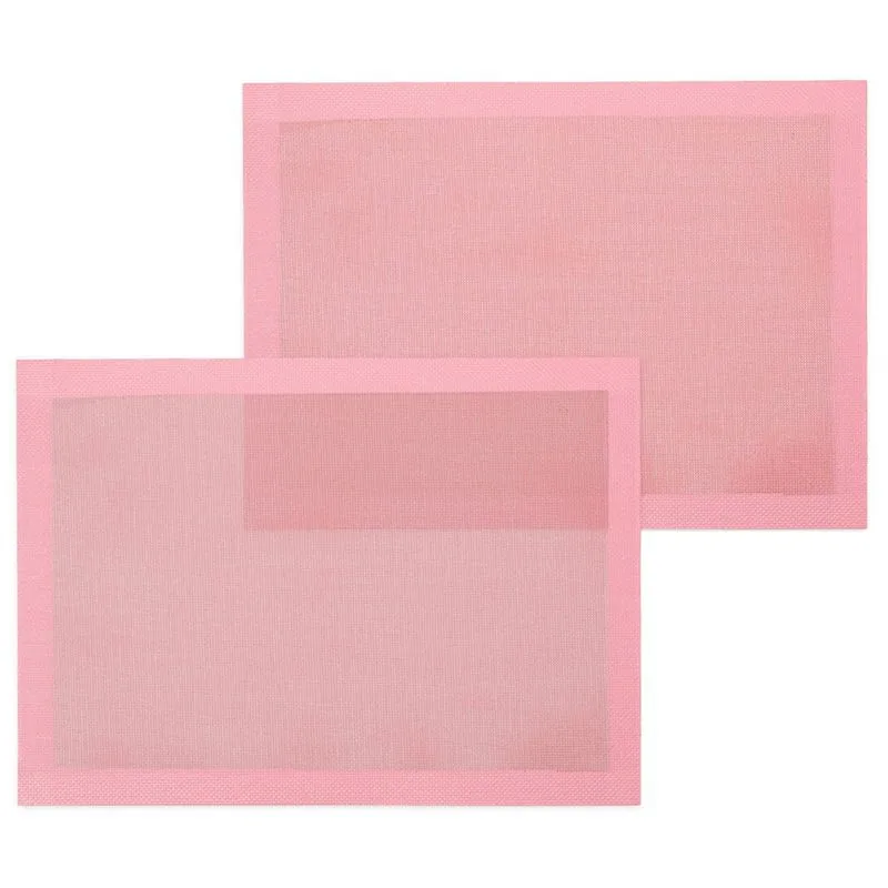 Tapetes De Cozimento Perfurados 2pcs Tapete De Silicone Rosa Para Metade