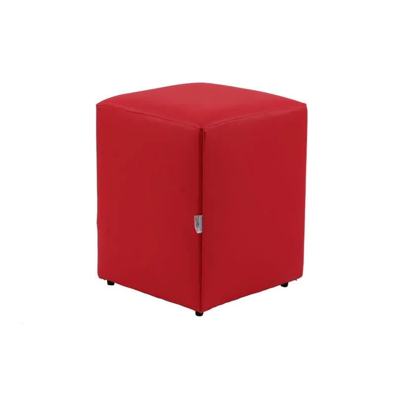 PUFF CUBO MADEIRA POP VERMELHO