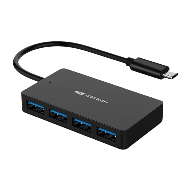 Hub usb-c 3.0 4 Portas HU-C310BK C3Tech Preto