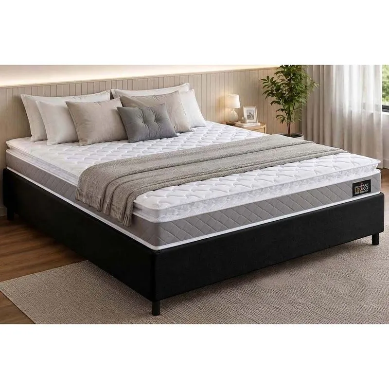 Cama Box CRC Casal +Colchão Ortopédico D33 Magnum Hellen 138