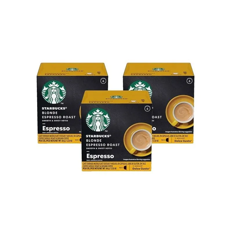 Kit 3 Caixas Starbucks Blonde Espresso Roast Dolce Gusto