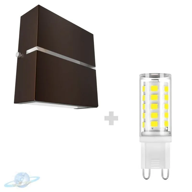Kit Arandela Marrom 1 Friso 2 Fachos + Lâmpada G9 Bf 6000k