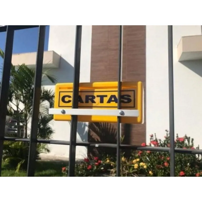 Caixa De Correio Floríni Amarela Pequena Para Grade
