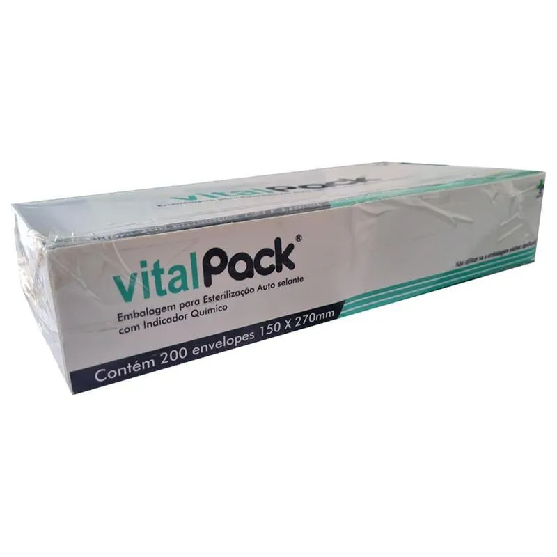 Envelope Para Esterilização Auto Selante 150x270mm Vitalpack