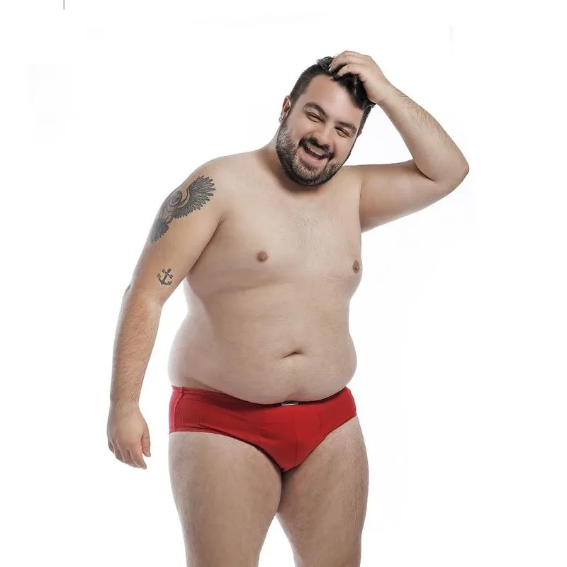 Cueca Nawes Slip Tam. Especial em Algodão Canelada na Lateral N21 Kit C/3 ST-Cores EG2