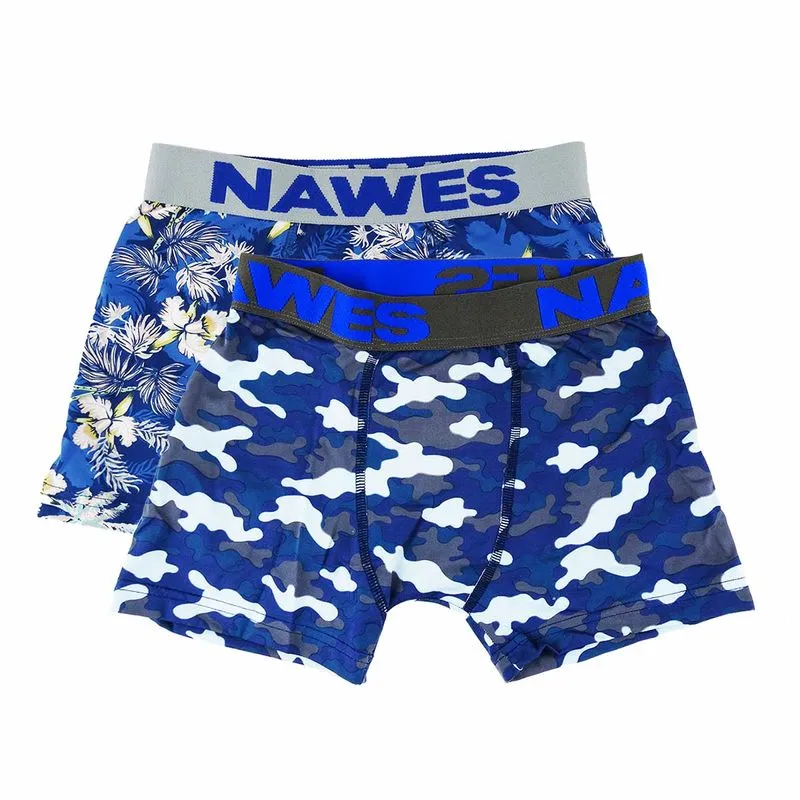 Kit Cueca Boxer Adulto Estampada 2 unidades em Microfibra Nawes
