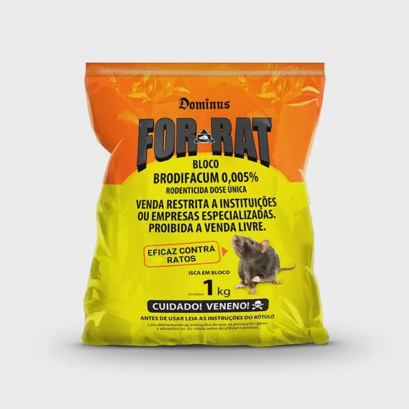 Raticida for-rat eficaz Contra Ratos 50 Blocos de 20g (1kg)