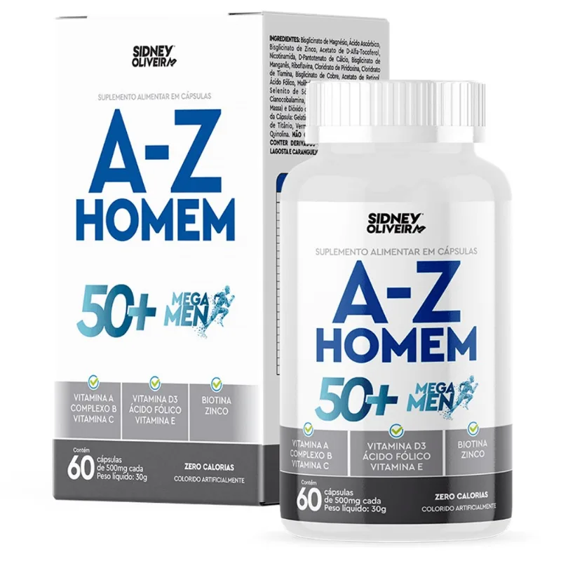 A-Z Homem 50+Mega Men COM 60 comprimidos Sidney Oliveira