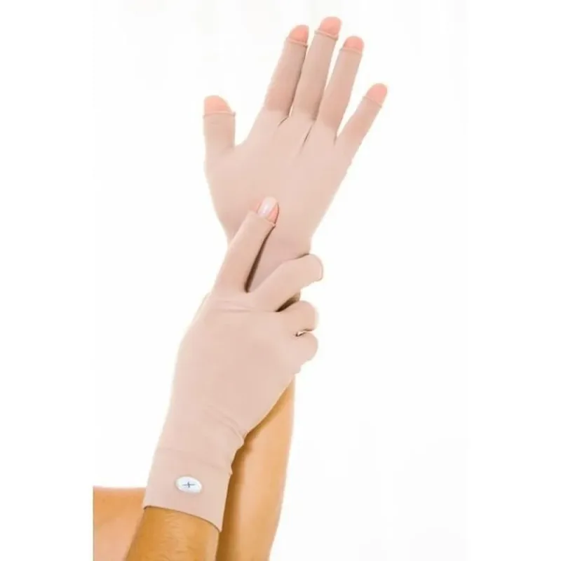 Luvas com Proteção Solar Curta Meio Dedo P/M Bege 10300 - Harana