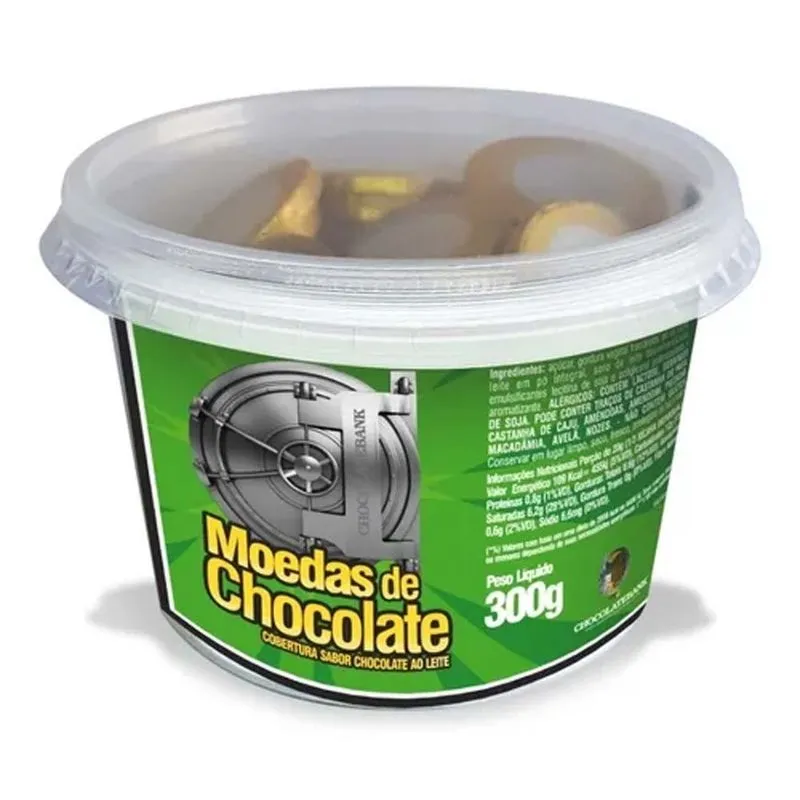 Moedas de Chocolate Pote 300g - Chocolatebank