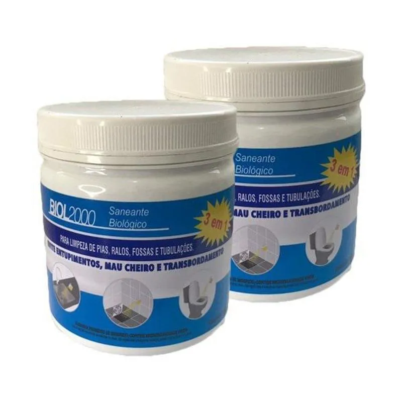 Biol 2000- Limpa Fossa E Caixa De Gordura - Kit 2 Potes 500g
