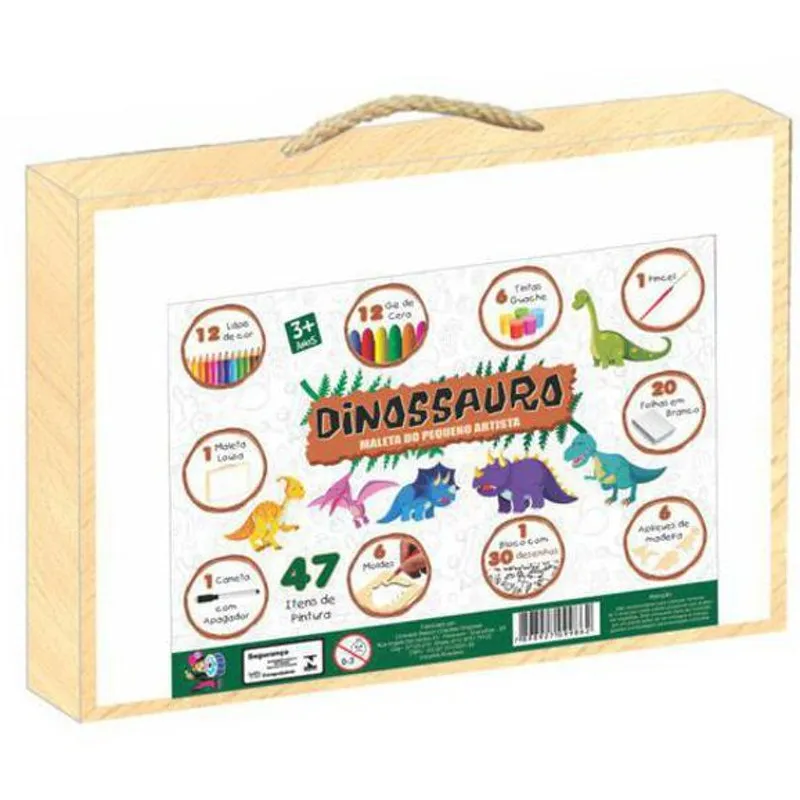 Maleta Pequeno Artista Dinossauro Brinquedo Educativo