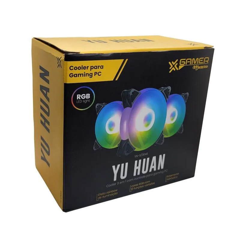 Kit Com 3 Ventoinha 120mm Rgb Maxxtro Yh-s