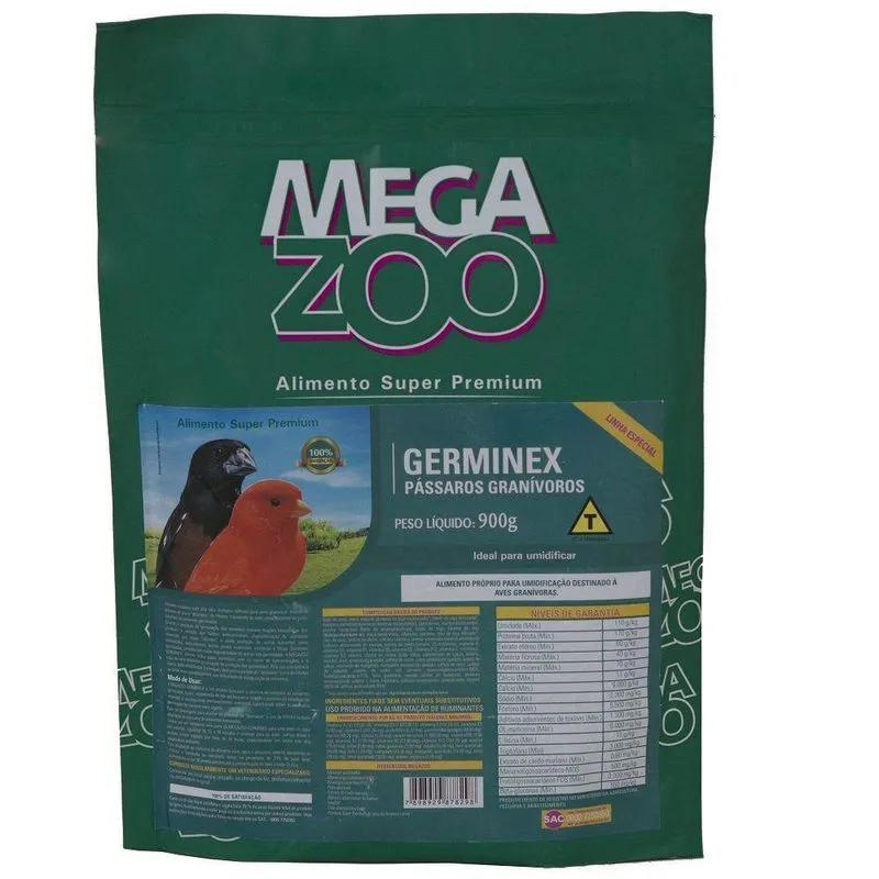 Ração Megazoo Extrusada Germinex 900Gr