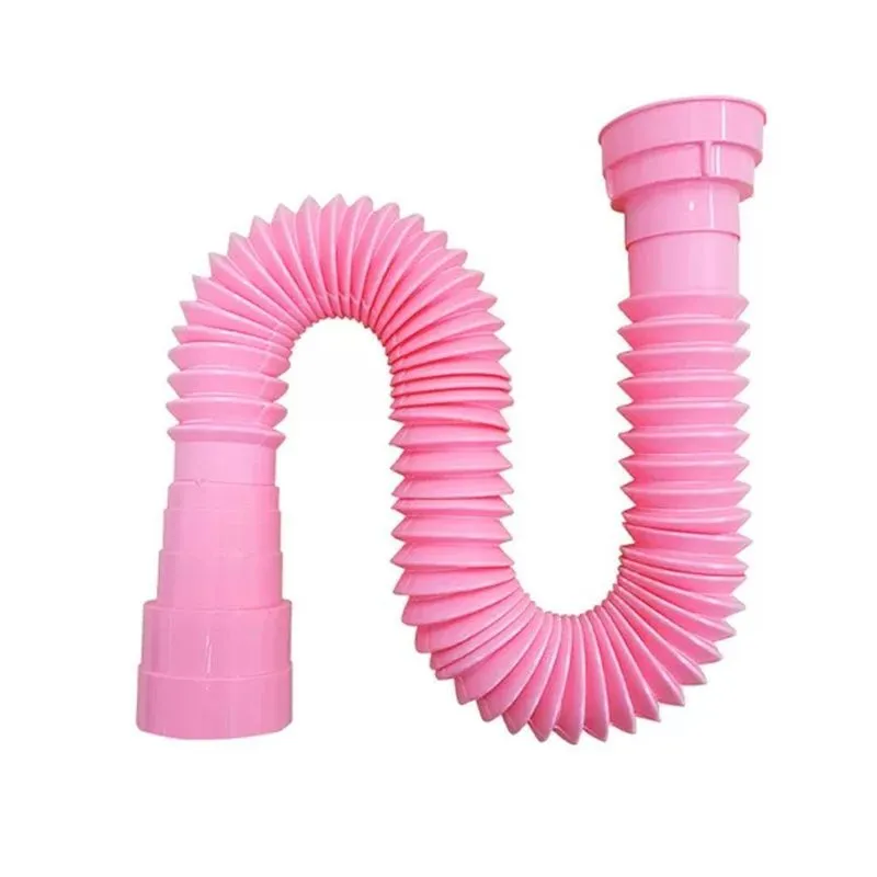 Sifão Sanfonado Multiuso Lavatório/pia/tanque 72cm Rosa