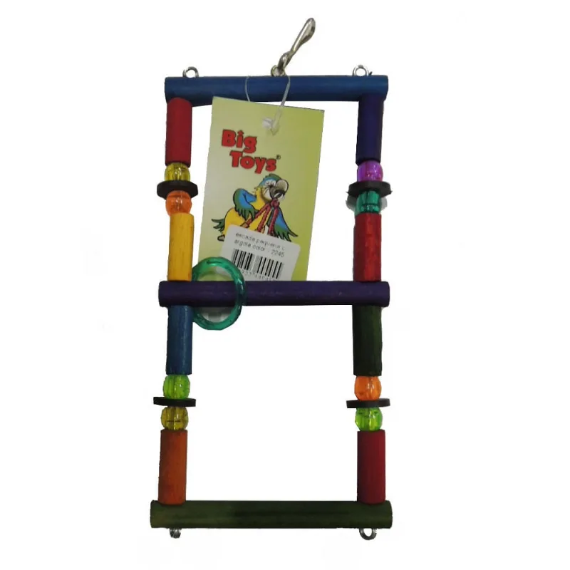 Brinquedo Big Toy Para Pássaros Escada Argola - Tamanho P