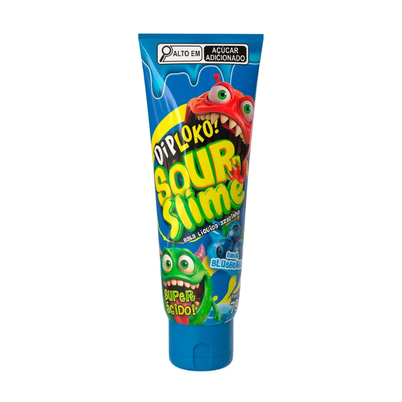 Bala Líquida Azedinha Diploko Sour Slime Sabores Sortidos Super Ácido 79g