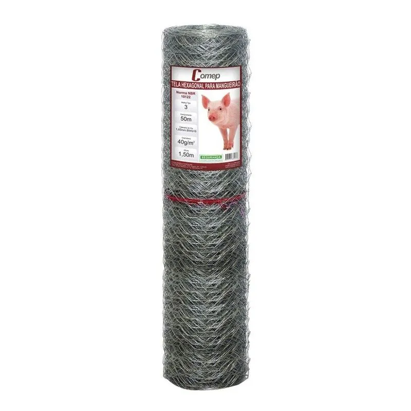 Tela Hexagonal Para Mangueirão Comep Zincagem Leve 1,80m X 50m