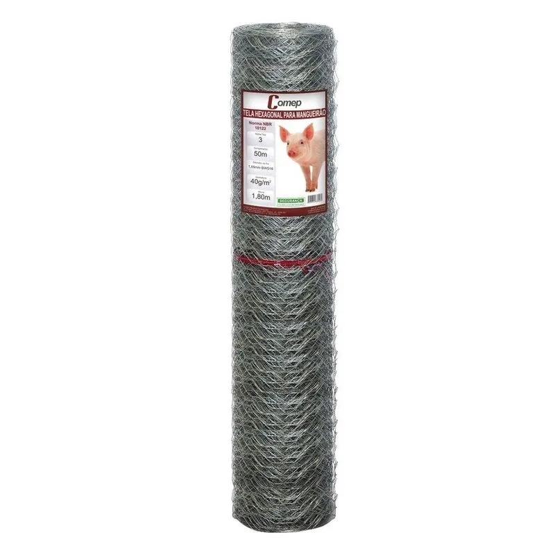 Tela Hexagonal Para Mangueirão Comep Zincagem Leve 1,80m X 50m