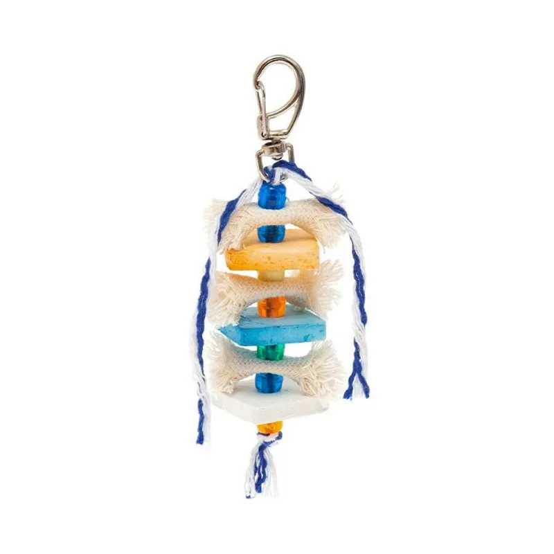 Brinquedo Kakatoo Bica Pedra Cordas Para Pássaros - Cores Sortidas - Tamanho P