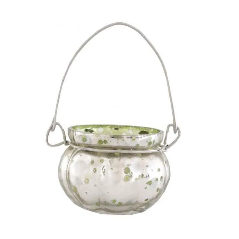 Suporte para Vela Mellon 6cmx5cm Vênus Victrix Prata/Verde