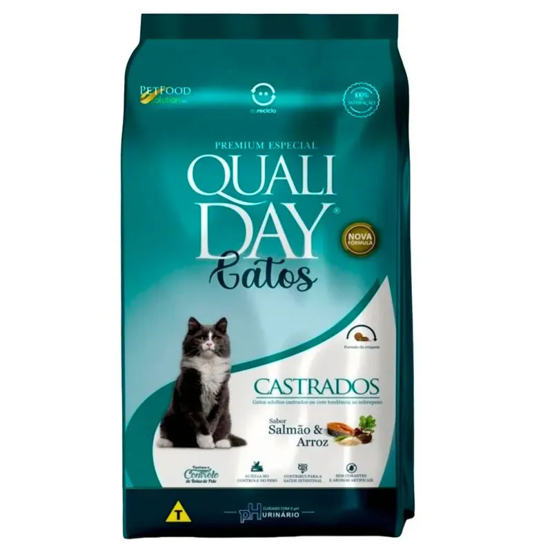 Ração Qualiday Gato Adulto Castrados Salmão 1kg (MP)