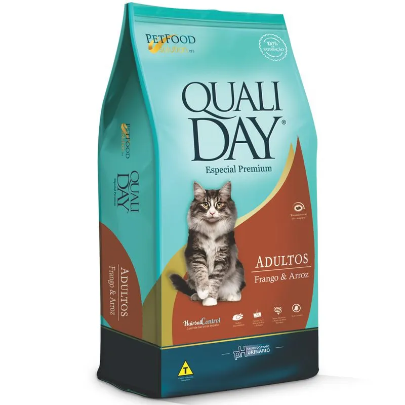 Ração Qualiday Gatos Adultos Frango 3 kg