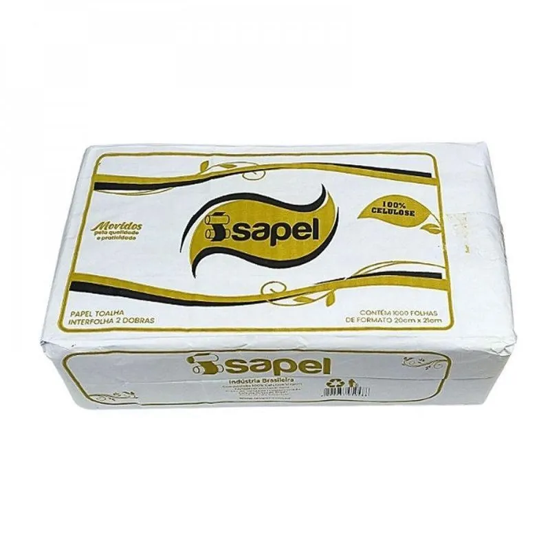 Papel Toalha Interfolha Fs Celulose 20x21 C-1000 Isapel Preto
